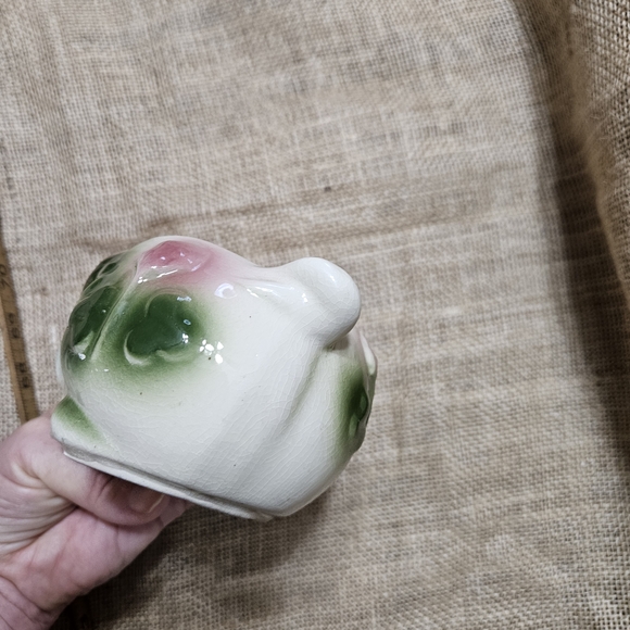 Floral Ceramic Pig Planter Old Vintage Shawnee or American Bisque Lucky Clover - Picture 8 of 14